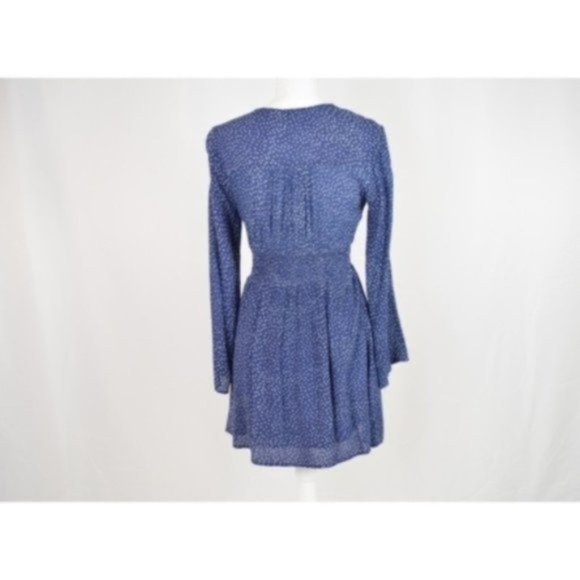 En Creme Floral Print Short Dress, Blue, Size XS - Picture 4 of 4